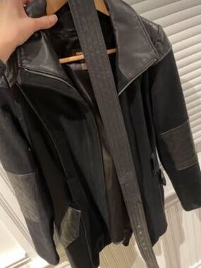 Daniel leather jacket coat in black